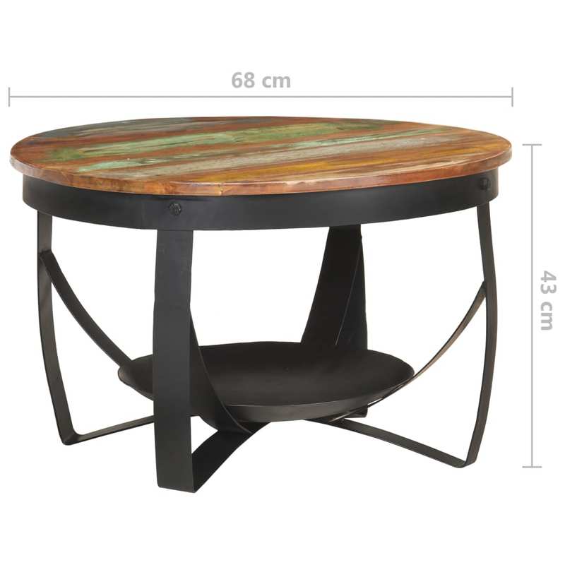 Table basse en bois massif recyclé - vue en détail