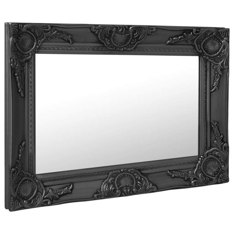 Miroir mural baroque noir 60x40 cm