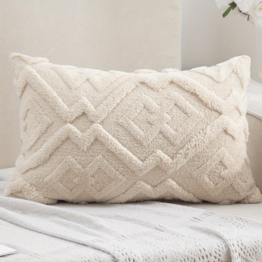 Housse de Coussin en Velours Jacquard Flocon de Neige